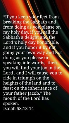 an image with the bible verse written in red, black and orange colors on it