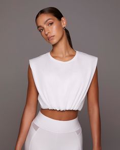 Pacific Crop Top - White Split Front Skirt, Sheer Leggings, Activewear Trends, Fashion Activewear, Flare Legging, Activewear Brands, Longline Bra, Activewear Fashion, Ribbed Crop Top