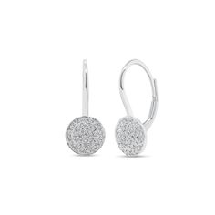 A simple and classic style, with just the right amount of sparkle. These chic 14K gold drop earrings each feature a disc of shimmering round diamonds. Complete with a discreet lever back, these versatile dangles can be worn daily with confidence, knowing they’ll stay right in place. - 14K gold weighing 1.55 grams - 76 round diamonds weighing 0.22 carats Available in yellow, white, and rose gold. Please allow 4-6 weeks for delivery if item is not in stock. Item no. E143242