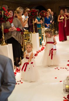 Red And White Flower Girl Dresses, Red And White Wedding Theme, Blue Wedding Dress Royal, Red And White Wedding, Red Flower Girl, Red Flower Girl Dresses, Christmas In London, Winter Wedding Planning, Red And White Weddings