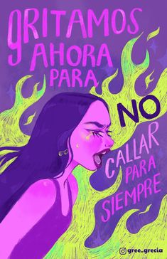 a woman with her mouth open and the words gritamos jahora para no