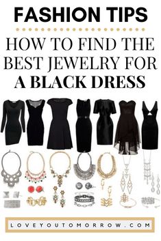 Accessorize Black Dress, Black Dress Outfit Party, Black Dress Fashion, Black Dress Accessories, Necklace For Neckline, Little Black Dress Outfit, How To Have Style, Dress Outfits Party