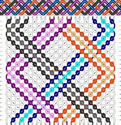 an image of a cross stitch pattern with beads on the front and back side, in different colors