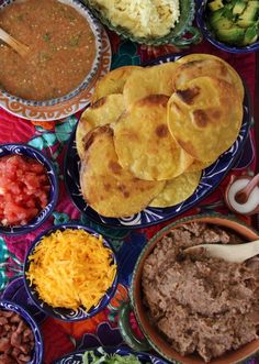 a table filled with different types of food