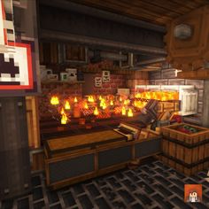 a room filled with lots of furniture and fire