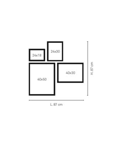 three square and four rectangles are shown in black on a white background with the measurements