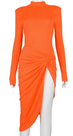 Sexy dress with high split Model is wearing a size small Measurements: Bust: 33 inches Height: 5’3 Waist: 28 inches Hips: 33 1/2 inches High Split Dress, Split Dress, Split, Cocktail Dress, Black Dress, Mini Dress, Formal Dresses, Boutique, Orange