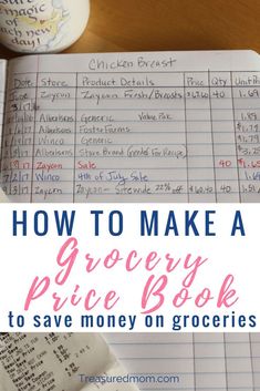 grocery price book with the title how to make a grocery price book to save money on groceries