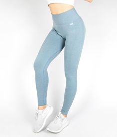 The Streak Seamless leggings made out of densly knitted melange material with compression yarns for the best fit. Fully breathable and sweat-wicking fabric for the highest comfort during your activity, highwaisted ribbed band perfectly flattens your stomach while preventing the leggings from sliding off during heavy workouts. Squat-proof texture & corded detailing on the sides to contour your legs. These leggings are a must for every girl! MATERIAL:71% Nylon, 14% Polyester, 15% Elastane Our mode Girl Material, Blue Streaks, Squat Proof, Seamless Leggings, Every Girl, Gym Outfit, Women's Leggings, Baby Blue, High Waisted