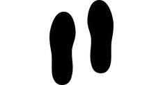 a pair of black footprints on a white background