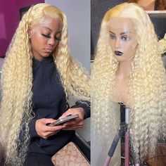 613 Deep Wave Wig, Blonde Deep Wave Wig, Honey Blond, Color Rubio, Lace Fronts, Perfect Blonde, Birthday Post, Blonde Lace Front Wigs, 613 Blonde