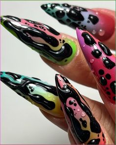 Fall Nail, Fall Nail Designs, Fall Nails, Autumn Nails Tentacle Nails, Chinese Dragon Nails, Weird Nail Ideas, Weird Nail Art, Blush Nail Designs, Fashion Nail Designs, Claw Nails Designs