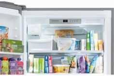 an open refrigerator filled with lots of food