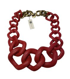 Gorgeous Heavy Zenzii NWT Red Lucite Textured Chain Statement Necklace Length is 24”. Links measurement from 1.25” to 3.25”. Weight is 246 grams. Necklace Length, Necklace Lengths, Statement Necklace, Texture, Chain, Red