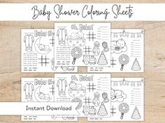 printable baby shower coloring sheets