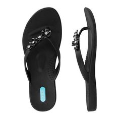 Oka-B Loren Flip Flops in Licorice Black Flip Flops For Women, Comfort Shoe, Cute Words, Scrap Material