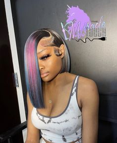 Blonde Highlights On Dark Hair, Sleek Ponytail Hairstyles, 13x4 Lace Front Wig, Sew In Hairstyles, Natural Hair Styles Easy, Dope Hairstyles, Colorful Hair, Creative Eye