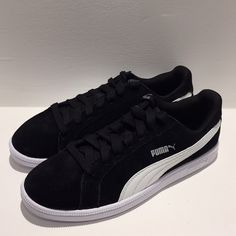 Brand New Without A Box. Black Sporty Skate Shoes With Puma Logo, Black Slip-on Puma Sneakers, Black Sporty Puma Logo Skate Shoes, Black Puma Sneakers With Round Toe, Black Puma Skate Shoes For Sports, Shoes Classic, Puma Suede, Puma Shoes, Pumas Shoes