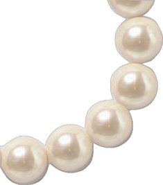 a strand of white pearls is shown in the shape of a circle on a white background