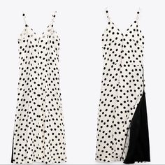 Brand New With Tags. Oversized Fit. Casual Polka Dot Midi Dress For Brunch, Zara Casual Midi Dress With Polka Dot Pattern, Casual Zara Midi Dress With Polka Dot Pattern, Zara Casual Polka Dot Midi Dress, Casual Zara Midi Dress With Polka Dot Design, Chic Polka Dot Midi Dress, Elegant Polka Dot Zara Dresses, Zara Poplin Dress, Zara Limited Edition