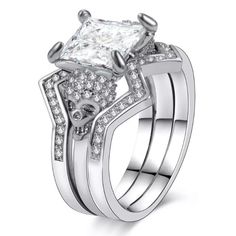 a princess cut diamond engagement ring set