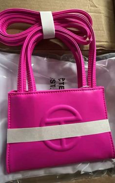 Pink Telfar Bag, Pink Telfar, Cart Aesthetic, Pink Lifestyle, Steve Madden Purse, Womens Designer Bags