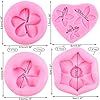 Mujiang Frangipani Plumeria Flower Floral Silicone Mold Flower Fondant Cake Molds For Cake Decorating Cupcake Topper Chocolate Gum Paste Candy Polymer Clay Set Of 4