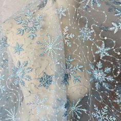 1 Yard Light Blue Sequin Fabric,Embroidery Sequin Lace Fabric,Blue Sequin Dress Lace,Party Dress Fabric,French Lace Fabric,Fashion Show Fabric Width: About 125cm/49inches length: This listing is for 1 yard. You will get uncut piece,if you buy more than 1 yard. Feature: Sequins and threads were embroidered as snow in the mesh fabric. This sequin lace fabric is designed for the 2022 spring dress,Party Dress,Bridal Dress,Bridesmaids Dress It is very beautiful and fit for the spring. Snowflake Embroidery, Couture Evening Dress, Blue Sequin Dress, Elsa Dress, Masquerade Costumes, Sequin Outfit, Lace Party Dresses, Party Kleidung, Blue Tulle