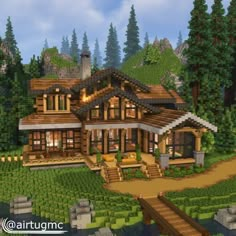 Minecraft Log House, Minecraft Houses On Water, Minecraft House Survival, Minecraft Neighborhood, Minecraft Survival Base, Minecraft Hus, Minecraft Cabin, Modern Minecraft Houses, Case Minecraft