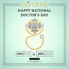 Dedicated to every doctor: Thank you for taking good care of us! 20% off on Diamond Value and 100% off on Making Charges. Coupon Code | SAVE20 #gogems_in #HappyDoctorsDay #Diamonds #jewellery #DiamondJewellery #womensjewellery #jewelleryindia #jewellerydesign #statementjewellery #jewellerylover #JewelleryTrends #designerjewellery #preciousjewellery Latest Jewellery Designs, National Doctors Day, Promotional Image, Designer Rings, Jewelry Website, Latest Jewellery, Shopping Stores