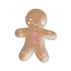 a gingerbread man with candy canes on his chest