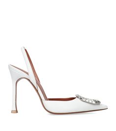 Amina Muaddi Heels, Italian Heels, Italian Aesthetic, Slingback Mules, The Venetian, New Best Friend, Leather Finish, Amina Muaddi, White Shoes Women