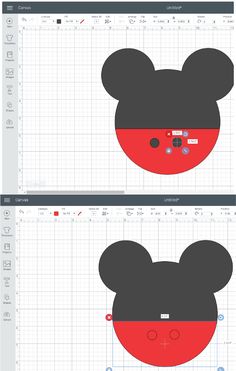 an image of mickey mouse's face in adobe