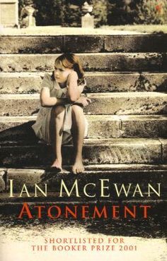 a book cover with an image of a woman sitting on some steps and the words,'i am mcewn atonement '