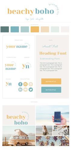 the website design for beachy boho