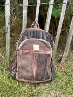 Eco-Friendly Handmade Backpack Size: - Height: 16 inches (approx 40.6 cm) - Width: 11 inches (approx 27.9 cm) - Base: 4 inches (approx 10.2 cm) - Comfortable Fit: Adjustable shoulder straps for all-day wear - Closure: YKK zipper for secure storage - Occasion:  Perfect for school, hiking, camping, climbing, running, cycling, bike riding, outings, traveling, and vacations - Material:  Handmade in Nepal with 100% cotton, featuring sustainable and eco-friendly design - Durable:  Crafted for long-las Eco-friendly Brown Backpack For Travel, Eco-friendly Brown Travel Backpack, Brown Adjustable Backpack, Eco-friendly Brown Backpack For Everyday, Adjustable Brown Backpack For Everyday Use, Brown Adjustable Backpack For Everyday Use, Eco-friendly Everyday Brown Backpack, Everyday Eco-friendly Brown Backpack, Eco-friendly Brown Everyday Backpack