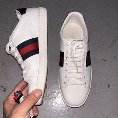 Brand New Women Gucci Shoes 6.5. Bought For $850 For My Now Ex Girlfriend For Christmas. So No Use For Them Bur I Would Like To Make Some Of My Money Back They I Spent For That Undeserving Person Gucci Designer Sneakers For Formal Occasions, Gucci Designer Formal Sneakers, White Gucci Slip-on Sneakers, Gucci Women Shoes, Gucci Women, Shoes Size 6, My Money, Gucci Shoes, New Woman