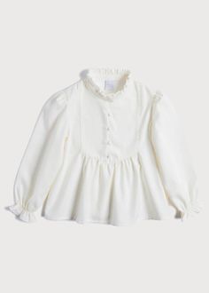 Classic White Blouse, Baby Clothes Size Chart, Baby Clothes Sizes, Gathered Fabric, Statement Collar, Romantic Blouses, Mary Frances, Baby Outfits Newborn, Blouse White