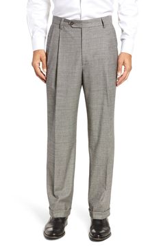 Free shipping and returns on Berle Touch Finish Pleated Houndstooth Classic Fit Stretch Wool Dress Pants at Nordstrom.com. Stretch-infused, houndstooth-textured wool defines handsome trousers shaped in a smart pleated cut. Mens Plaid Dress Pants, 1950s Pants, 60s Mens Fashion, Doctor Outfit, Plaid Dress Pants, Plaid Trousers, Houndstooth Dress, Future Outfit, Pleated Trousers