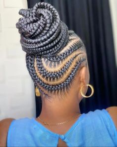 Up Do Cornrow Hairstyles, Poc Hairstyles, Cornrows Ideas, Cornrow Updo Hairstyles, Women Cornrows, Side Cornrows, Braids Updo, Mid Length Layered Haircuts, Ghana Weaving