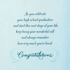 congratulations card with the words congratulations written in cursive writing on blue paper,