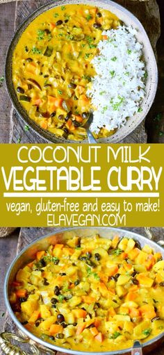 coconut milk vegetable curry is an easy and healthy side dish for vegetarians to make