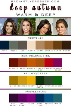 Deep Autumn Color Type palette Deep Autumn Colors, Skin Outfit, Autumn Color Palette Fashion, Deep Autumn Color Palette, Autumn Skin, Autumn Color Palette, Olive Skin Tone, Winter Color Palette