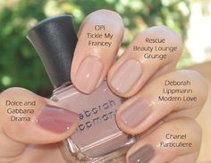 Nice nude nails: love them all Neutral Nail Polish, Nude Nail Polish, Fall Nail Colors, Deborah Lippmann, Neutral Nails, Manicure Y Pedicure, Nail Arts, Nail Polishes, Nail Polish Colors