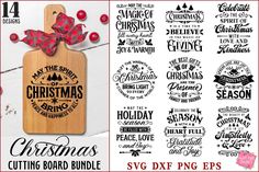 christmas cutting board svg bundle