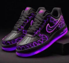 Purple Black Custom Air Force 1 – XX CUSTOM Guerriero Samurai, Purple Lightning, Gents Shoes, Air Shoes, Custom Air Force 1, Cute Nike Shoes, Cute Nikes, Sneaker Games, Air Force Ones