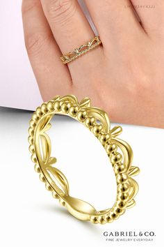 14K Yellow Gold Bujukan Bead Crown Ring
#LadiesRing#FashionLadiesRing#GoldRing
#GoldFashionRing
#YellowGoldRing#YellowGoldFashionRing
#Rings#FashionRings#UniqueRings
#FineJewelry#FashionJewelry#UniqueJewelry#GiftIdeas
#DiamondJewelry #Jewelry #gabrieljewelry#UniqueGifts 
#Jewelry #Design#HandcraftedJewelry #Elegance
#GabrielNY  #UniqueJewelry
 #FineJewelry#GabrielAndCo Bead Crown, Gabriel Jewelry, Beaded Crown, Ladies Rings, Gold Rings Fashion, Crown Ring, Gold Collection, Bold Design, Metal Necklaces