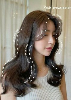 Korean perm hairstyle: long layers and waves Korean Wavy Hair, Dyed Hairstyles, Korean Long Hair, Long Hair Perm, Wavy Hairstyles Medium, 80s Women