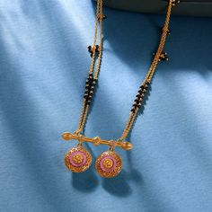 Pink Enamel Vati Mangalsutra | Tanishq Online Store Online Store