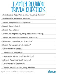 the family reunion trivia question is shown in blue and white with an image of two people